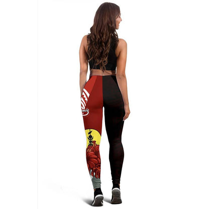New Caledonia Polynesian Legging  - Coat Of Arm With Hibiscus