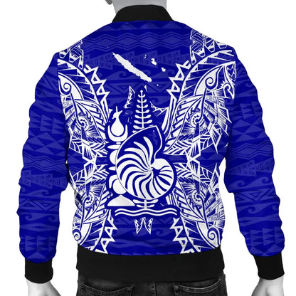 New Caledonia Polynesian Bomber Jacket Map Blue
