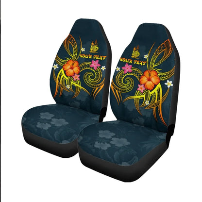 New Caledonia Polynesian Personalised Car Seat Covers - Legend of New Caledonia (Blue)