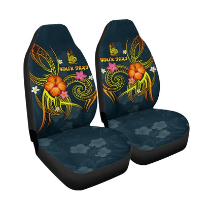 New Caledonia Polynesian Personalised Car Seat Covers - Legend of New Caledonia (Blue)