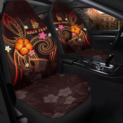 New Caledonia Polynesian Personalised Car Seat Covers - Legend of New Caledonia (Red)