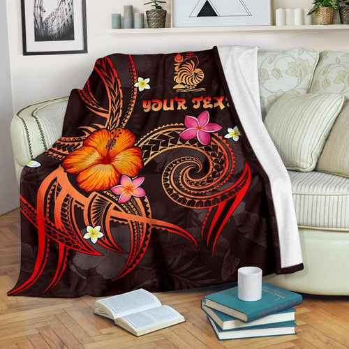 New Caledonia Polynesian Personalised Premium Blanket - Legend of New Caledonia (Red)