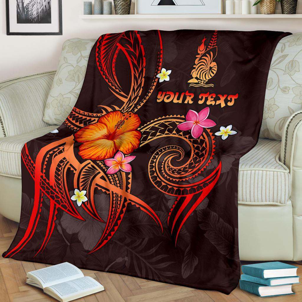New Caledonia Polynesian Personalised Premium Blanket - Legend of New Caledonia (Red)