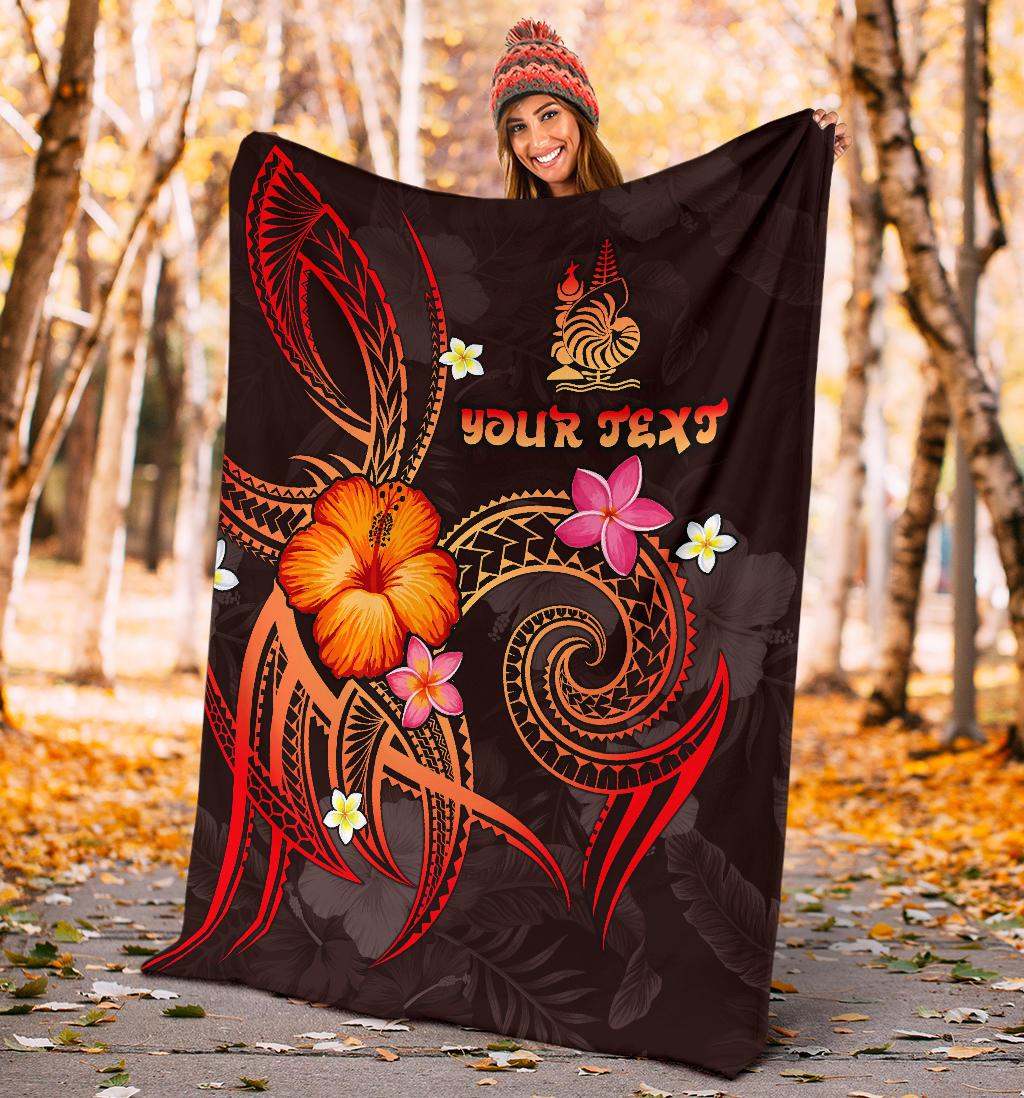 New Caledonia Polynesian Personalised Premium Blanket - Legend of New Caledonia (Red)