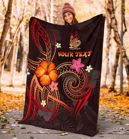 New Caledonia Polynesian Personalised Premium Blanket - Legend of New Caledonia (Red)