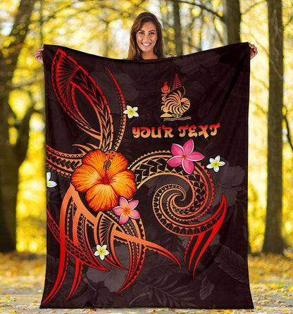 New Caledonia Polynesian Personalised Premium Blanket - Legend of New Caledonia (Red)