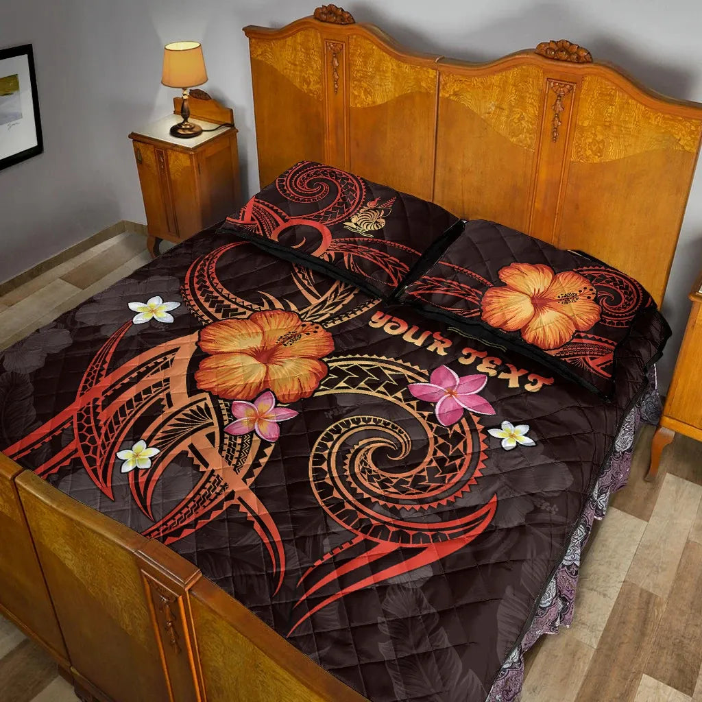 New Caledonia Polynesian Personalised Quilt Bed Set - Legend of New Caledonia (Red)