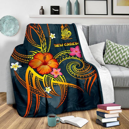 New Caledonia Polynesian Premium Blanket - Legend of New Caledonia (Blue)