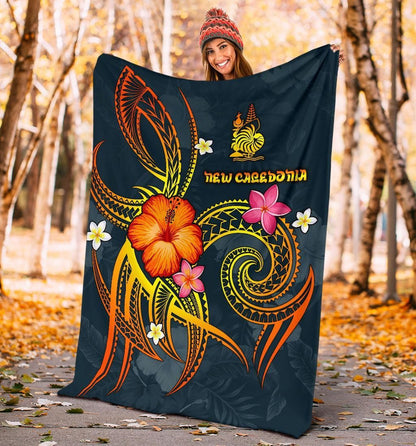 New Caledonia Polynesian Premium Blanket - Legend of New Caledonia (Blue)
