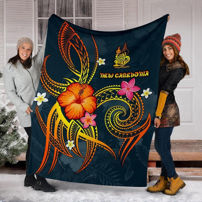 New Caledonia Polynesian Premium Blanket - Legend of New Caledonia (Blue)