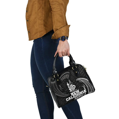 New Caledonia Polynesian Shoulder Handbag - White Tribal Wave