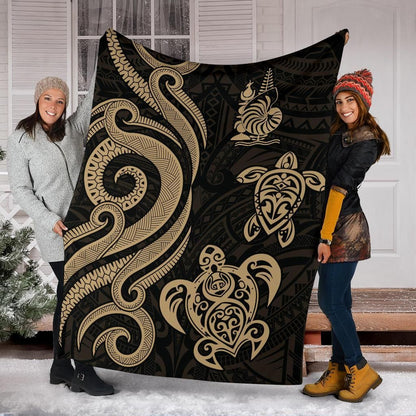 New Caledonia Premium Blanket - Gold Tentacle Turtle