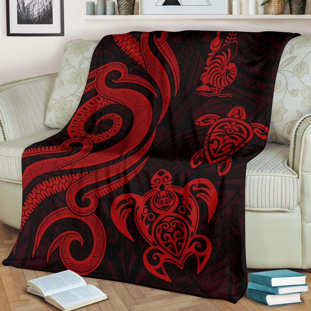 New Caledonia Premium Blanket - Red Tentacle Turtle