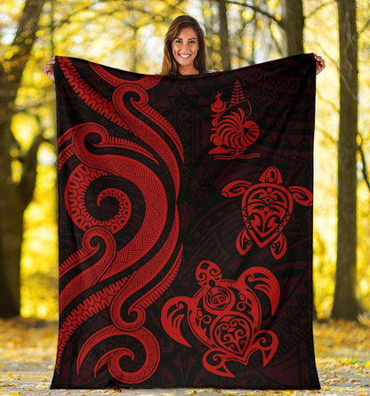 New Caledonia Premium Blanket - Red Tentacle Turtle