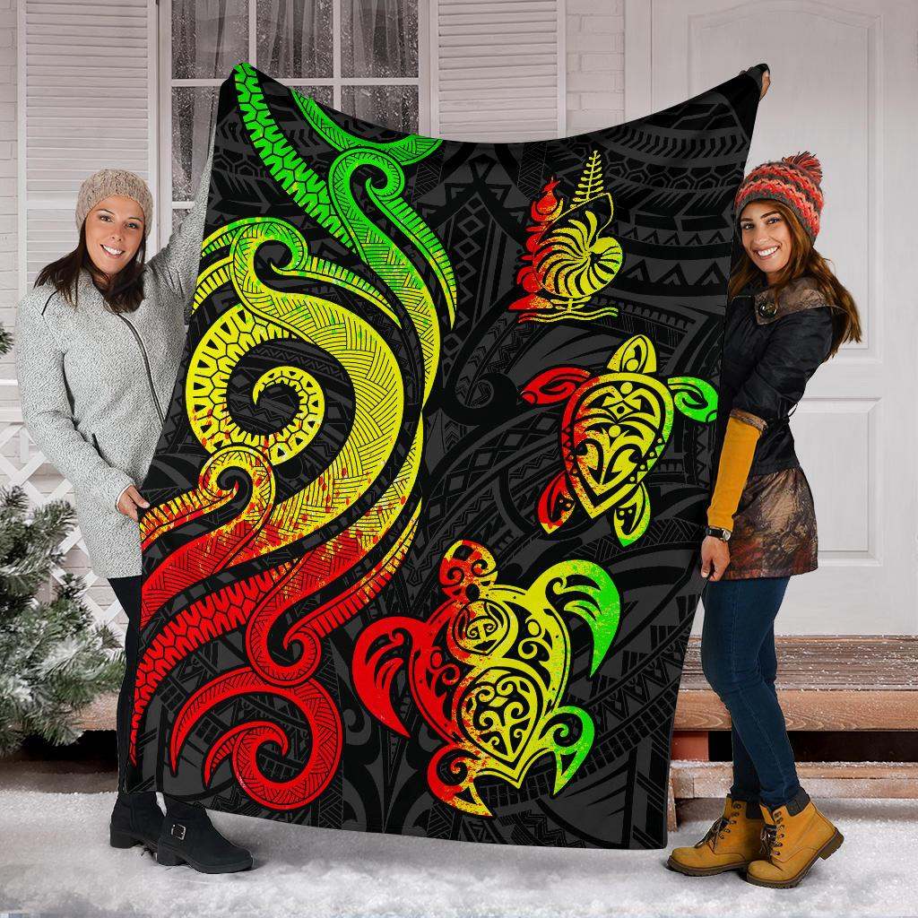 New Caledonia Premium Blanket - Reggae Tentacle Turtle