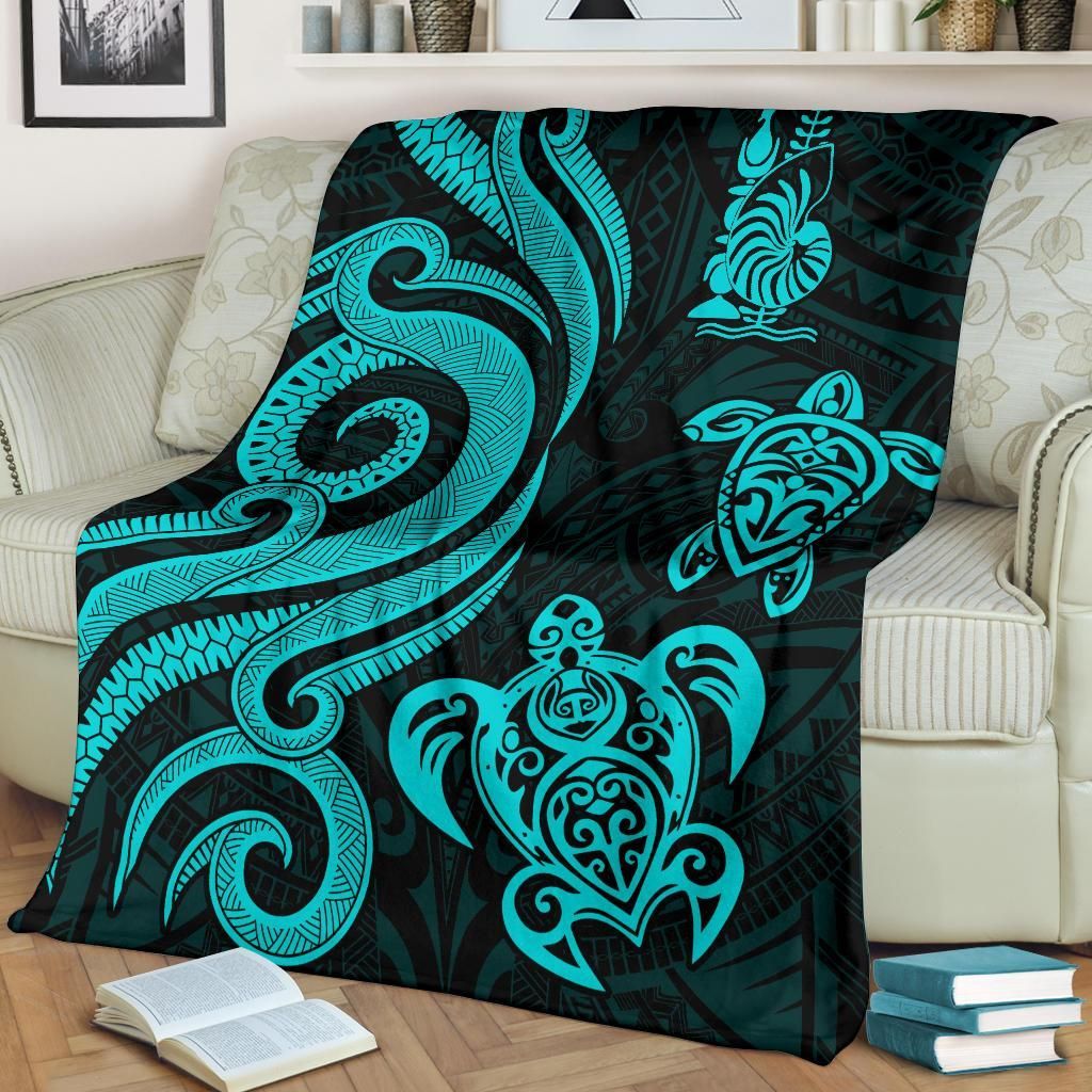New Caledonia Premium Blanket - Turquoise Tentacle Turtle