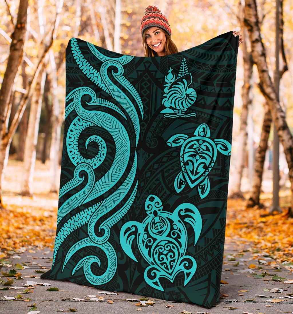 New Caledonia Premium Blanket - Turquoise Tentacle Turtle