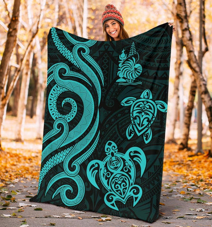 New Caledonia Premium Blanket - Turquoise Tentacle Turtle