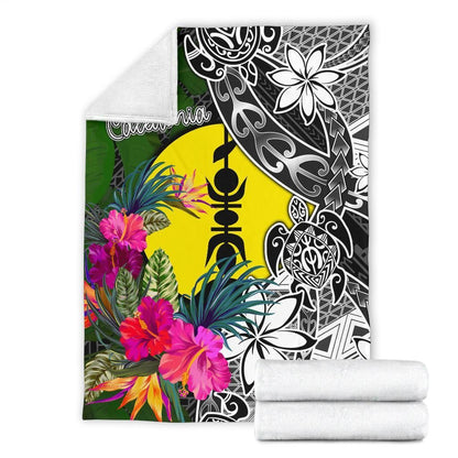 New Caledonia Premium Blanket - Turtle Plumeria Banana Leaf