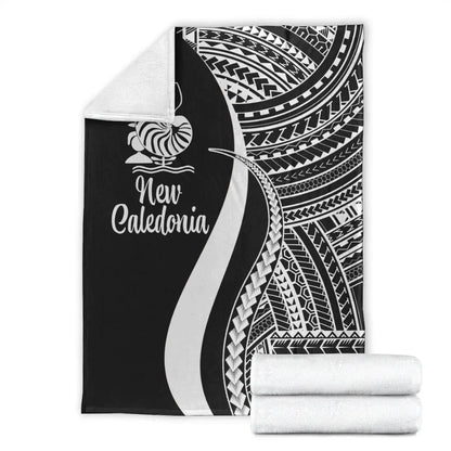 New Caledonia Premium Blanket - White Polynesian Tentacle Tribal Pattern Crest