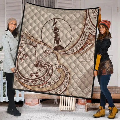 New Caledonia Premium Quilt - Hibiscus Flowers Vintage Style