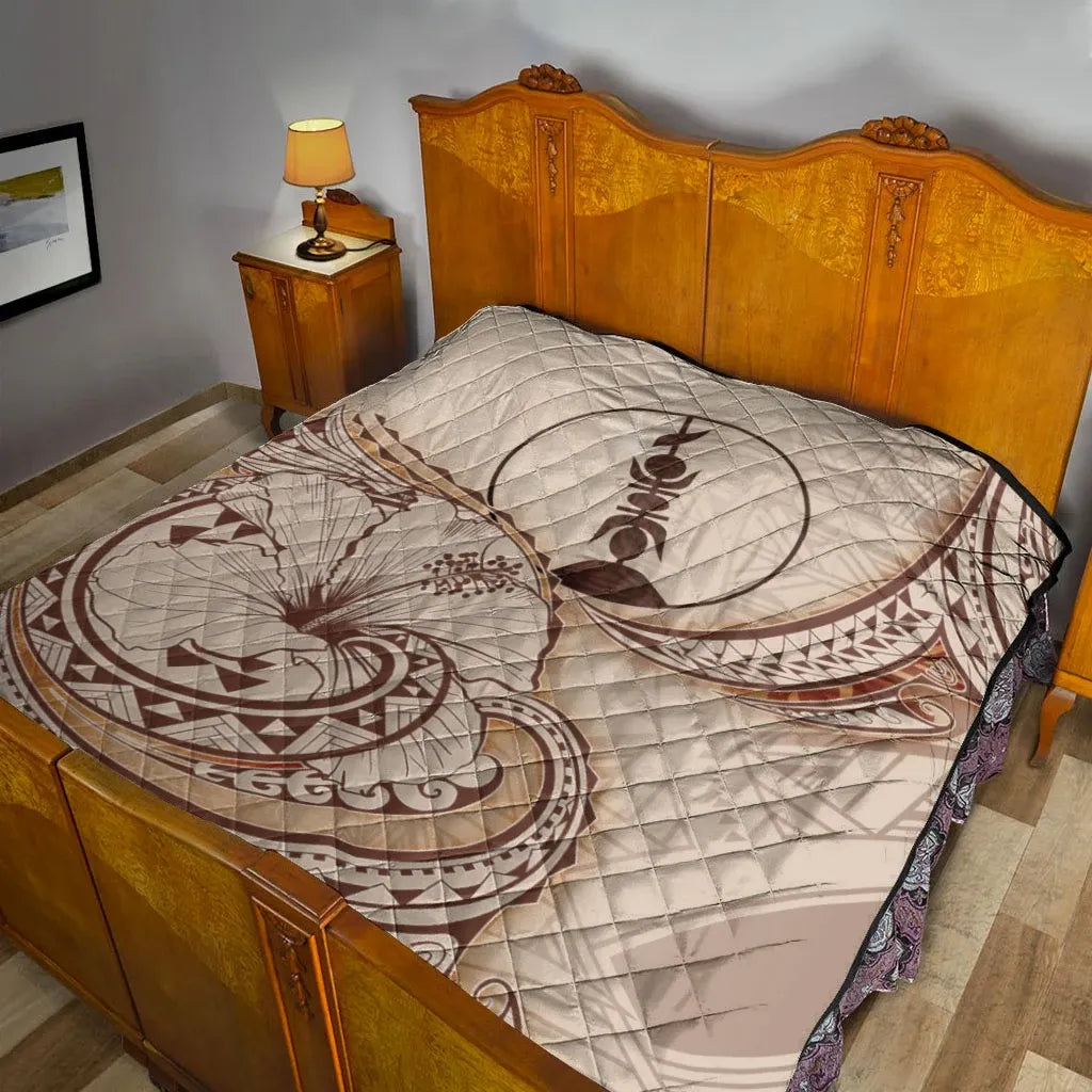 New Caledonia Premium Quilt - Hibiscus Flowers Vintage Style