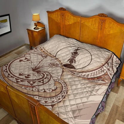 New Caledonia Premium Quilt - Hibiscus Flowers Vintage Style