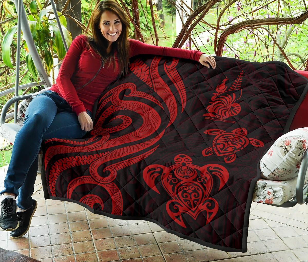 New Caledonia Premium Quilt - Red Tentacle Turtle