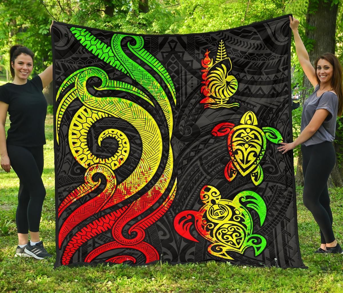 New Caledonia Premium Quilt - Reggae Tentacle Turtle
