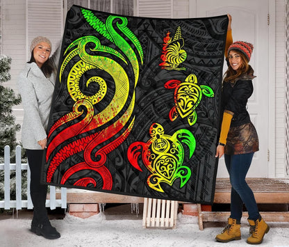 New Caledonia Premium Quilt - Reggae Tentacle Turtle