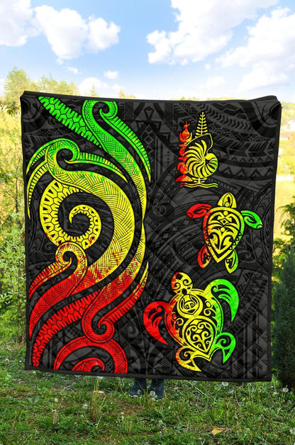 New Caledonia Premium Quilt - Reggae Tentacle Turtle