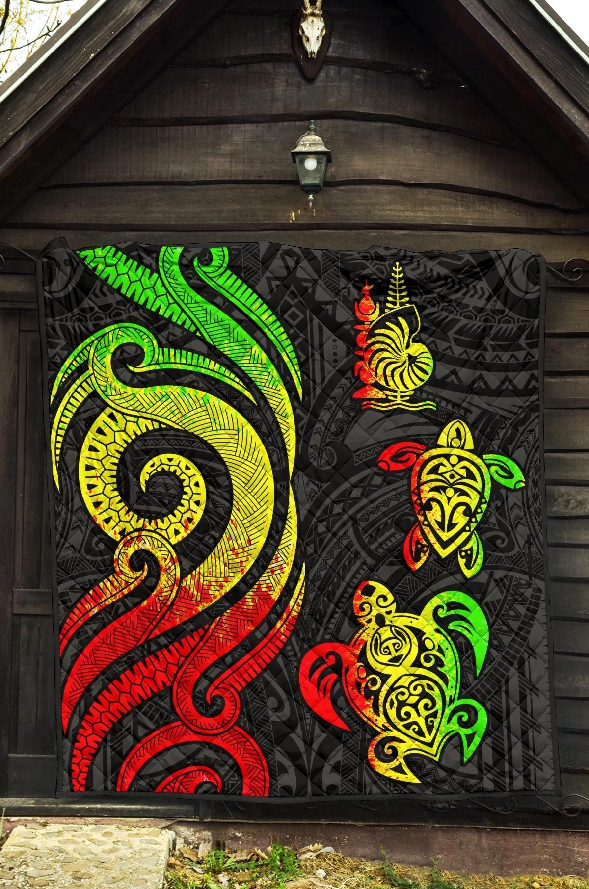 New Caledonia Premium Quilt - Reggae Tentacle Turtle