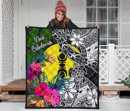 New Caledonia Premium Quilt - Turtle Plumeria Banana Leaf