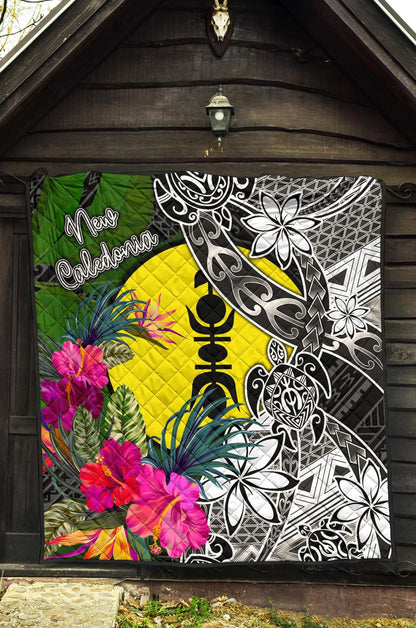 New Caledonia Premium Quilt - Turtle Plumeria Banana Leaf