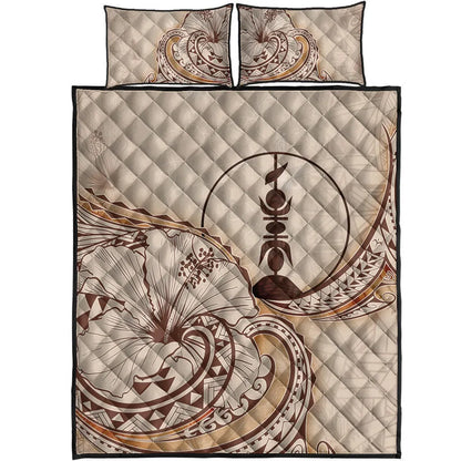 New Caledonia Quilt Bed Set - Hibiscus Flowers Vintage Style