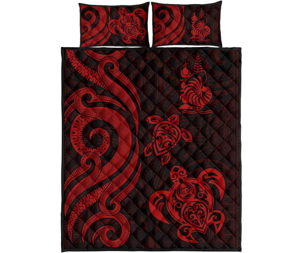 New Caledonia Quilt Bed Set - Red Tentacle Turtle