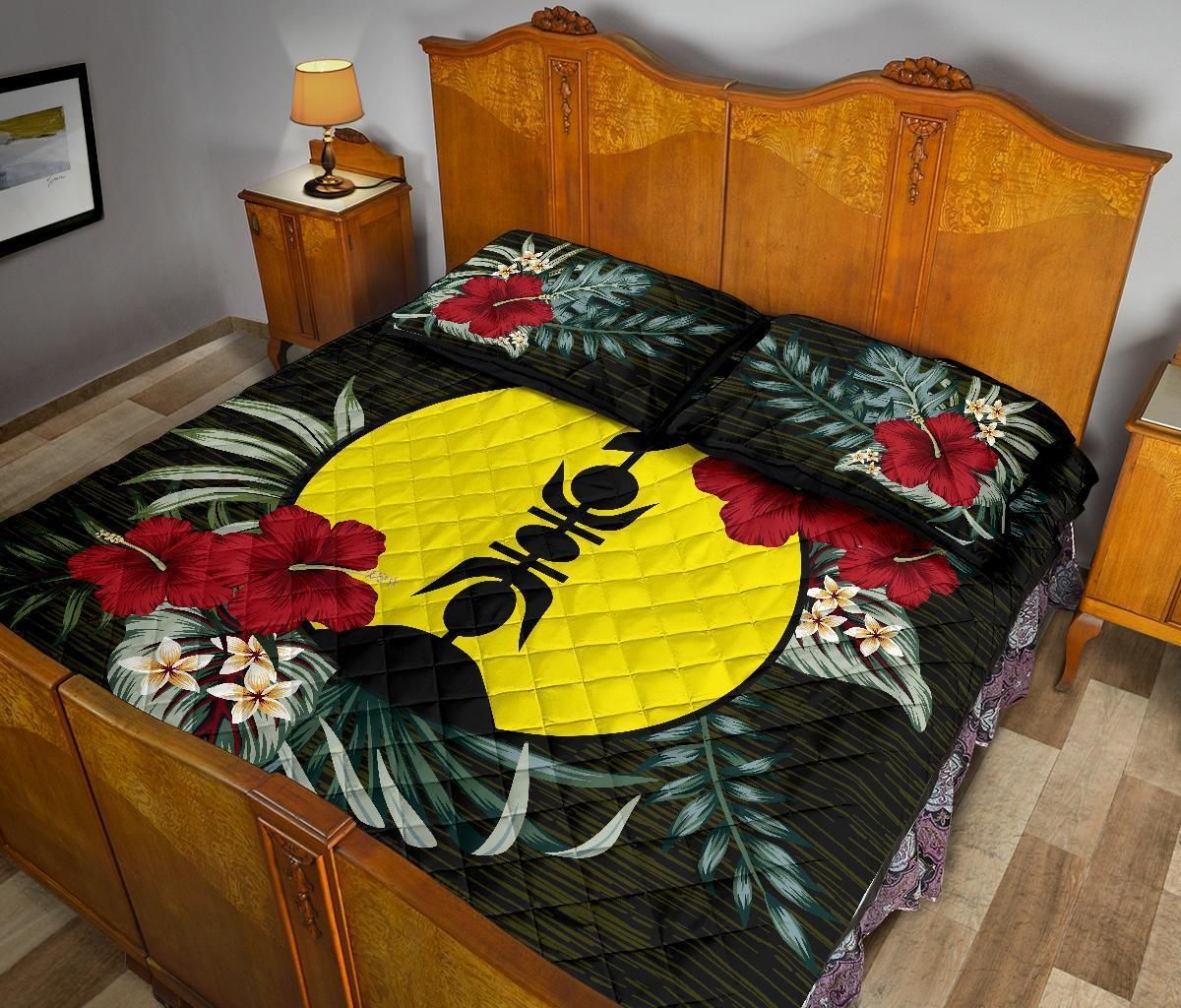 New Caledonia Polynesian Quilt Bed Set - Special Hibiscus