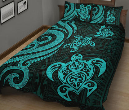 New Caledonia Quilt Bed Set - Turquoise Tentacle Turtle