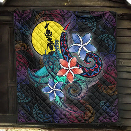 New Caledonia Quilt - Plumeria Flowers Style