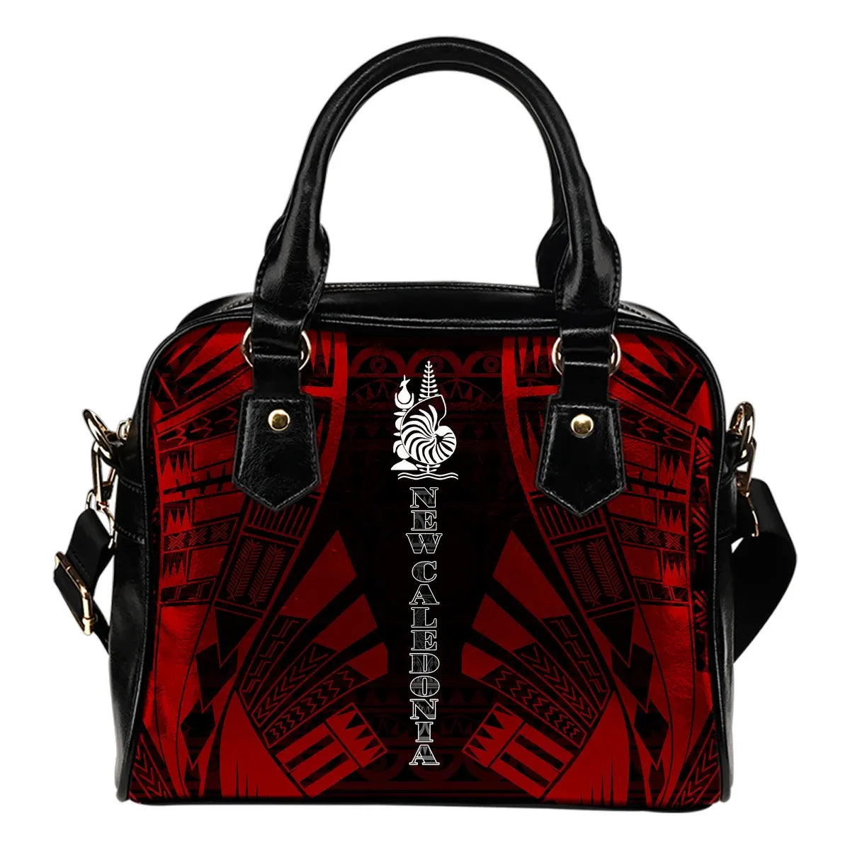 New Caledonia Shoulder Handbag - Polynesian Tattoo Red