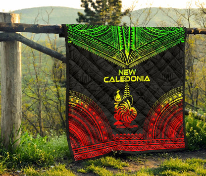 New Caledonia Premium Quilt - New Caledonia Coat Of Arms Polynesian Chief Reggae Version