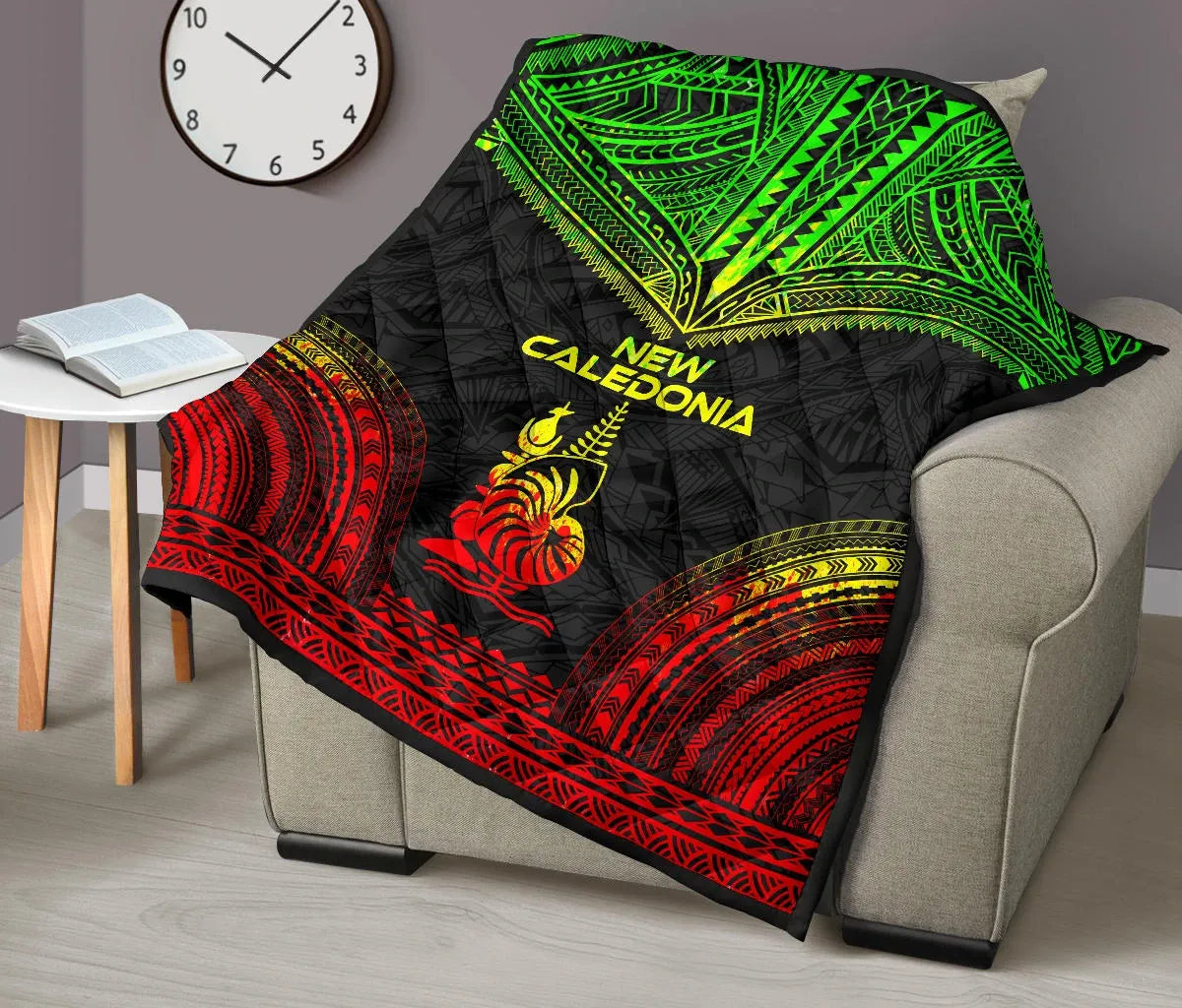 New Caledonia Premium Quilt - New Caledonia Coat Of Arms Polynesian Chief Reggae Version