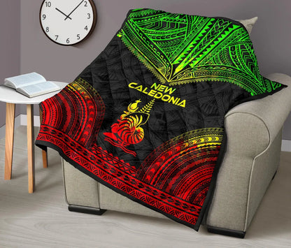 New Caledonia Premium Quilt - New Caledonia Coat Of Arms Polynesian Chief Reggae Version