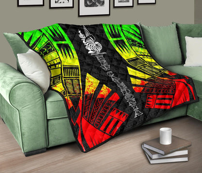 New Caledonia Premium Quilt - New Caledonia Coat Of Arms Polynesian Reggae Tattoo