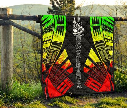 New Caledonia Premium Quilt - New Caledonia Coat Of Arms Polynesian Reggae Tattoo