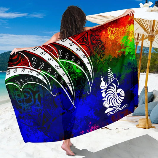 New Caledonia Sarong - Tropical Leaf Rainbow Color