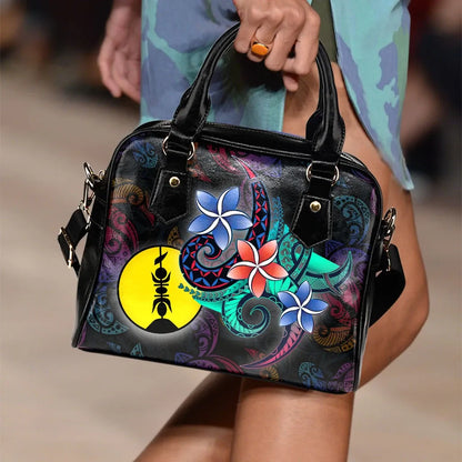 New Caledonia Shoulder Handbag - Plumeria Flowers Style