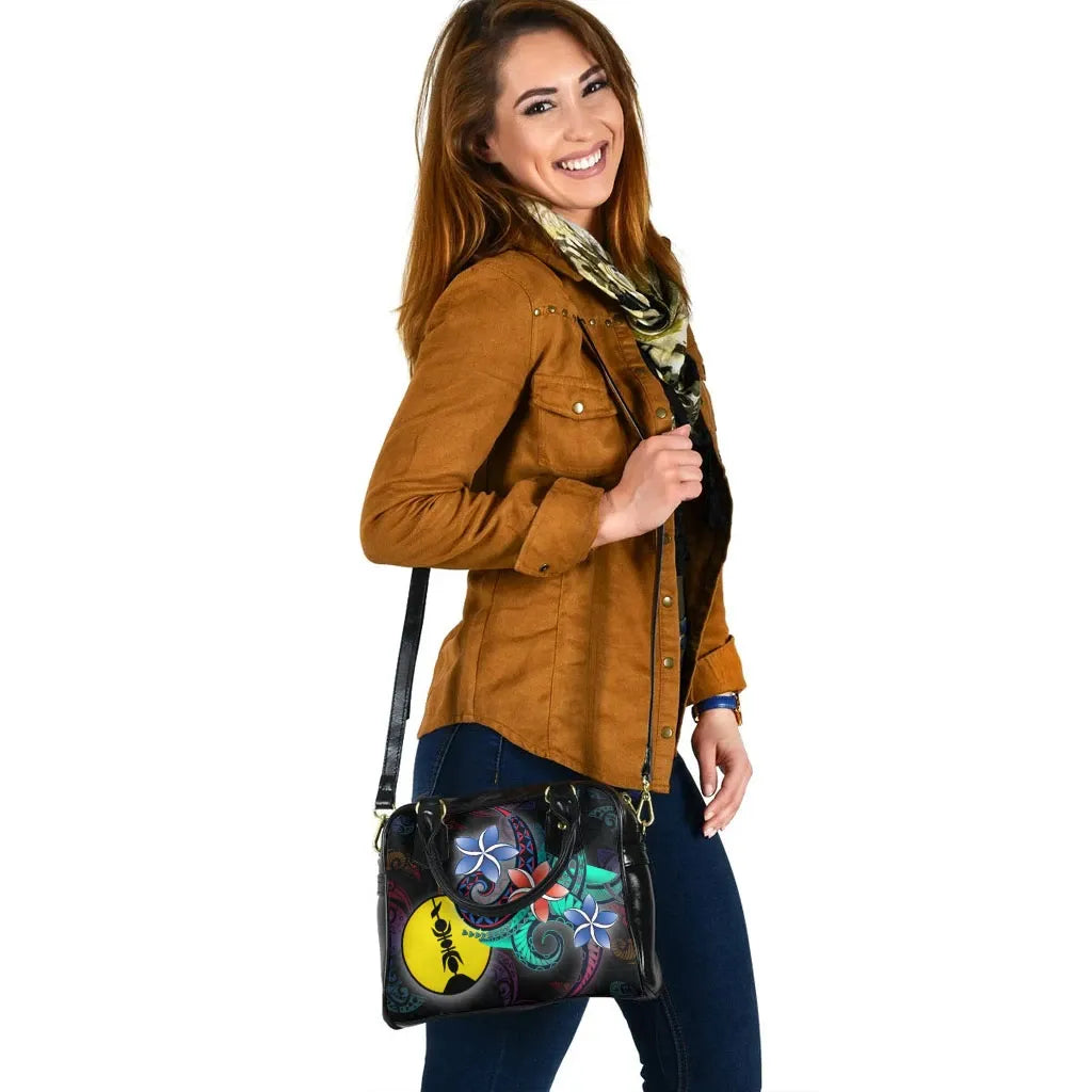 New Caledonia Shoulder Handbag - Plumeria Flowers Style