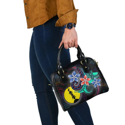 New Caledonia Shoulder Handbag - Plumeria Flowers Style