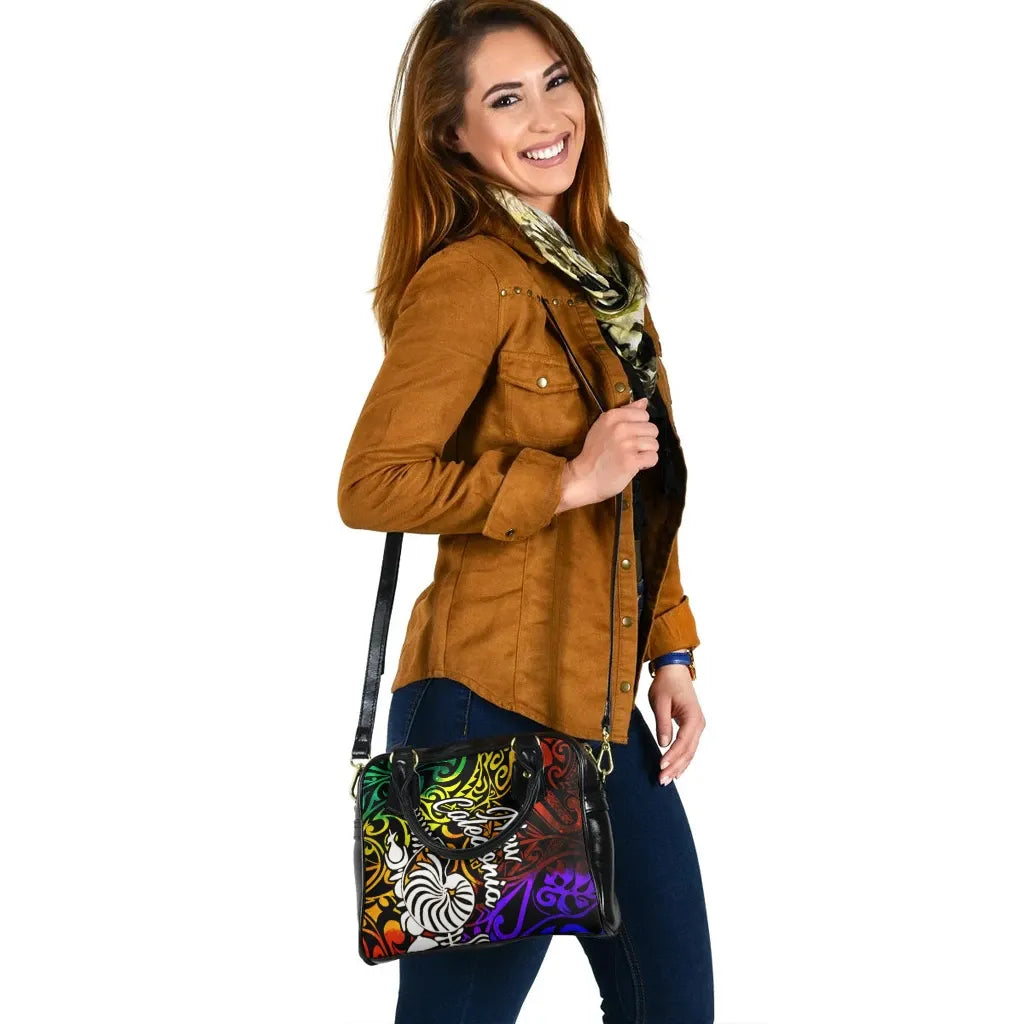 New Caledonia Shoulder Handbag - Rainbow Polynesian Pattern